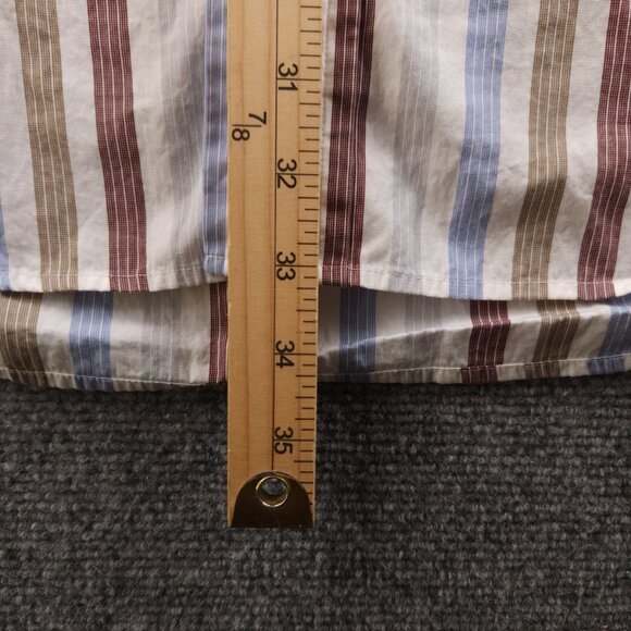 Faconnable Striped Colorful Button-Down 2XL Cotton Long Sleeve Shirt Pocket Mens - Picture 12 of 16